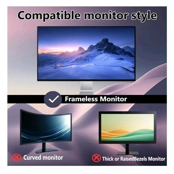 Magnetic Computer Privacy Screen Filter 24 inch, Removable Hanging Thin Bezel An - Picture 7 of 9